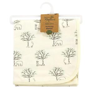 img 1 attached to 🌿 Organic Cotton Swaddle Blanket: Touched by Nature Unisex, Multi-purpose, Birch Trees Design, One Size