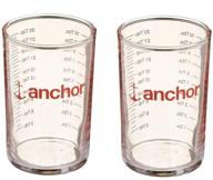 set of 2 anchor hocking graduated measuring glass logo