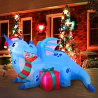 joiedomi 6 ft long inflatable dragon guarding gift: perfect christmas party decor for indoor & outdoor winter wonderland логотип