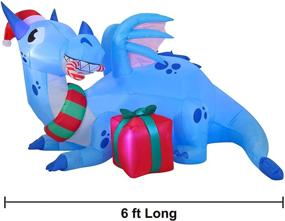 img 2 attached to Joiedomi 6 FT Long Inflatable Dragon Guarding Gift: Perfect Christmas Party Decor for Indoor & Outdoor Winter Wonderland