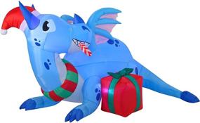 img 3 attached to Joiedomi 6 FT Long Inflatable Dragon Guarding Gift: Perfect Christmas Party Decor for Indoor & Outdoor Winter Wonderland