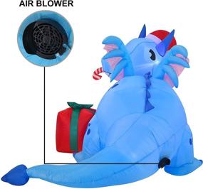 img 1 attached to Joiedomi 6 FT Long Inflatable Dragon Guarding Gift: Perfect Christmas Party Decor for Indoor & Outdoor Winter Wonderland