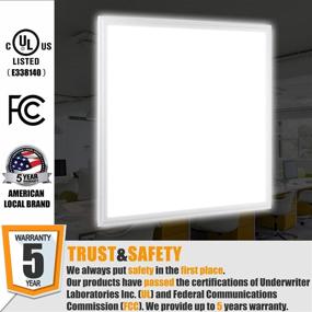 img 1 attached to 🔆 Dimmable 2x2 LED Flat Panel Light, Allsmartlife 2x2FT LED Panel Light - 4000K Bright White, Equivalent to 140W, 0-10V, 4826 Lumens, 100-277V - UL & FCC Listed, Lighting Facts - White Frame, 4-Pack