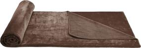 img 2 attached to 🛏️ Amazon Basics Brown Fleece Blanket - 50x60 Inches, Micro Plush, All Seasons