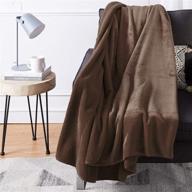 🛏️ amazon basics brown fleece blanket - 50x60 inches, micro plush, all seasons logo