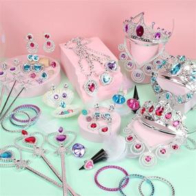 img 3 attached to 👸 Princess themed jewelry set with necklaces and bracelets