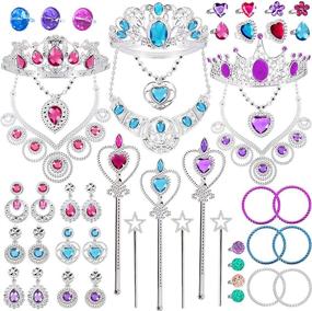 img 4 attached to 👸 Princess themed jewelry set with necklaces and bracelets