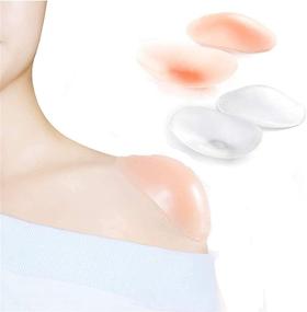img 4 attached to 👗 Enhance Your Style with Silicone Shoulder Pads for Women's Clothing - Invisible, Anti-Slip, Breathable, Reusable 2 Pairs (Transparent & Skin Color)