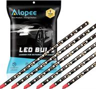 🚤 alopee 6-pack 30cm 11.8" red waterproof led strip lights - motorcycles boat atmosphere decoration lights logo