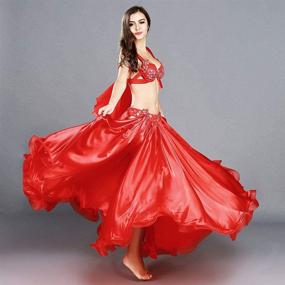 img 1 attached to Exquisite ROYAL SMEELA Belly Dance 👗 Costume: Skirts, Bra, Armband, and Shawls Included!