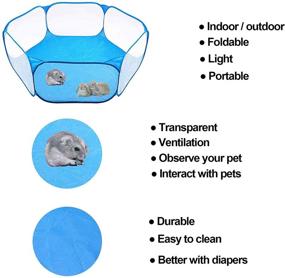 img 1 attached to 🐇 Kathson Portable Rabbits Foldable Playpen with Pop Open Design - Ideal Exercise Fence, Diaper Pad and Small Animal Tunnel for Chinchillas, Ferrets, Guinea Pigs, Gerbils, Hamsters, and Dwarf Hedgehogs