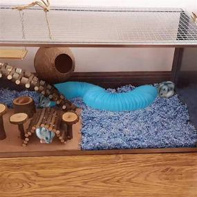 img 2 attached to 🐇 Kathson Portable Rabbits Foldable Playpen with Pop Open Design - Ideal Exercise Fence, Diaper Pad and Small Animal Tunnel for Chinchillas, Ferrets, Guinea Pigs, Gerbils, Hamsters, and Dwarf Hedgehogs