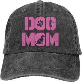 img 4 attached to 🧢 Unisex Dog Mom Vintage Jeans Adjustable Baseball Cap, Splash Brothers Customized Cotton Denim Dad Hat