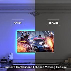 img 2 attached to 📺 BestLuz LED Strip Lights for TV - 13.12ft RGB Color USB Powered with Remote Control - Perfect for 27-60 inch TV/Monitor Backlight - DIY Bias Tap Lighting for Living Room and Gaming Setup Decorations