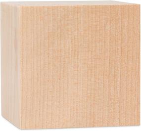 img 2 attached to 🪵 Незаконченные деревянные кубики Woodpeckers - Идеально подходят для ремесел и декора, крупный набор из 4 штук, размер 2-1/2