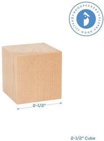 img 3 attached to 🪵 Незаконченные деревянные кубики Woodpeckers - Идеально подходят для ремесел и декора, крупный набор из 4 штук, размер 2-1/2