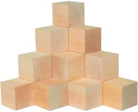 img 4 attached to 🪵 Незаконченные деревянные кубики Woodpeckers - Идеально подходят для ремесел и декора, крупный набор из 4 штук, размер 2-1/2
