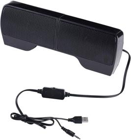 img 4 attached to 🔊 ELENKER USB Powered Laptop Speakers - Mini Wired Portable Clip-on Soundbar for Desktop, PC, Monitor, Notebook, Tablets, TV