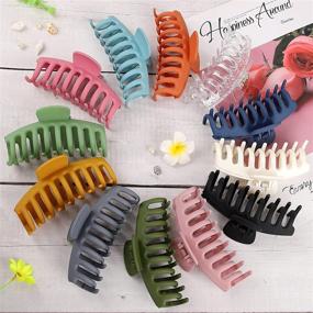 img 2 attached to 💇 Stylish 12 Pack Hair Claw Clips with 12 Vibrant Colors - Hair Clips Barrettes for Versatile Styling!