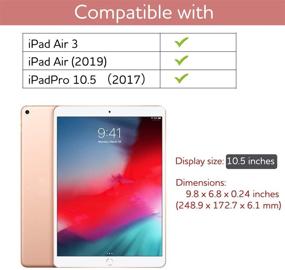 img 3 attached to 📱 Premium SURITCH iPad Air 3/iPad Pro 10.5 Case: Built-in Screen Protector, Auto Sleep/Wake, Pencil Holder | Lightweight Marble Leather Flip Cover with Stand