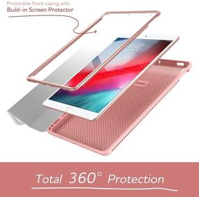 img 2 attached to 📱 Premium SURITCH iPad Air 3/iPad Pro 10.5 Case: Built-in Screen Protector, Auto Sleep/Wake, Pencil Holder | Lightweight Marble Leather Flip Cover with Stand