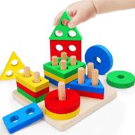 🔢 montessori wooden toys for 2 year old toddlers: educational sorting, stacking & color recognition toys logo