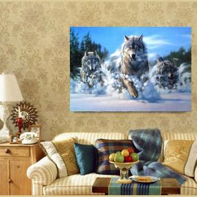 img 3 attached to 🎨 Fipart DIY Diamond Painting Kit: Full-Drilled Wolves Cross-Stitch Art Craft for Stunning Wall Decoration (12X18 Inches)