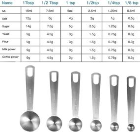 img 1 attached to 🥄 K BASIX Heavy Duty Stainless Steel Measuring Spoons Set of 6 - Accurate Dry or Liquid Measurements, Fits Spice Jars, Ideal for Cooking and Baking - Includes Bonus Leveler