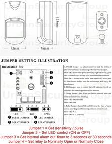 img 1 attached to 📡 USG Проводной датчик движения PIR с встроенным таймером срабатывания, защита от домашних животных, NO/NC, 3/30 секунд, 9-16V DC, дальность 40 футов, 110° по горизонтали и 60° по вертикали.