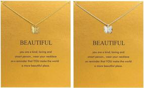 img 3 attached to 🦋 Stylish RZKING Friendship Necklace: Butterfly Elephant Girls' Jewelry