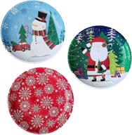 christmas-themed round tin trays for the holidays – set of 3, 10 inches logo