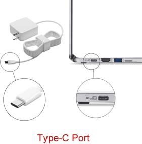 img 3 attached to Highly Compatible 7.5Ft USB-C Charger for HP 🔌 Chromebook 14-ca051wm - Type C Laptop Power Cord Adapter (White)