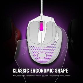 img 3 attached to 🖱️ Cooler Master MM720: White Matte Lightweight Gaming Mouse | Ultraweave Cable, 16000 DPI, RGB, Claw Grip Shape