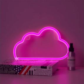 img 4 attached to 🌈 MYGOTO Pink Cloud Neon Sign: Party Supplies, Girls Room Decor, Table Accessory, Kids Gifts