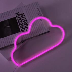 img 3 attached to 🌈 MYGOTO Pink Cloud Neon Sign: Party Supplies, Girls Room Decor, Table Accessory, Kids Gifts