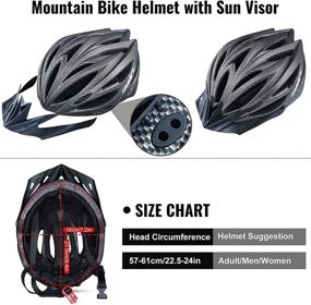 img 1 attached to 🚴 Ultralight Adult Bicycle Helmet with Detachable Visor & Rear Light - L Size, ideal for Commuters