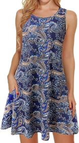 img 4 attached to 👗 Sleeveless Sundress with Pockets for Women's Clothing: Ideal for Swimsuits & Cover Ups