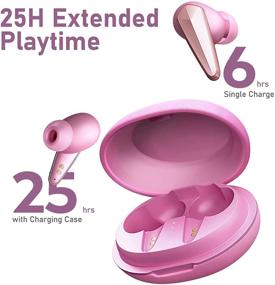 img 1 attached to 🎧 Linpaworld Upgraded Wireless Earbuds: Lightweight and Waterproof Bluetooth Earbuds with Deep Bass and Clear Call, Fast Charging - Rose Gold