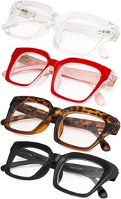 img 4 attached to 4 Pack Ladies Eyeglasses Oversized Readers