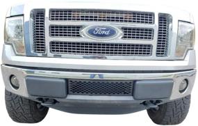 img 2 attached to 🔘 Powder Coated Black Stainless Steel Bumper Grille Insert for 2009-2014 Ford F-150 - M2M #100-280-1