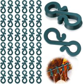 img 4 attached to 🎄 Pack of 150 Christmas Mini Gutter Hang Hooks - S Shaped Plastic Hanging Hooks, Waterproof Clip Hooks for Outdoor Decorative Christmas Lights (Green)