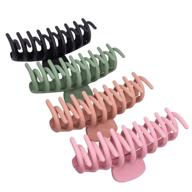 jsy hair claw clips - 4.3 inch large nonslip claw clip for women and girls with thin hair, strong hold clips for thick hair - 90's fashion hair styling accessories, choose from 4 colors in a convenient 4-pack logo