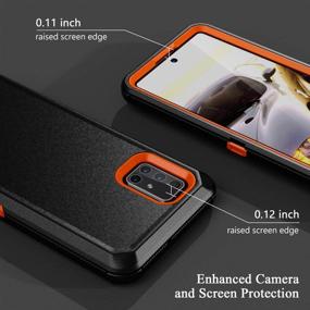 img 1 attached to Samsung Galaxy A51 Case, Heavy-Duty Shockproof Protector Cover with Belt Clip Holster for Samsung Galaxy A51 6.5 inch 4G Phone (Black & Orange)