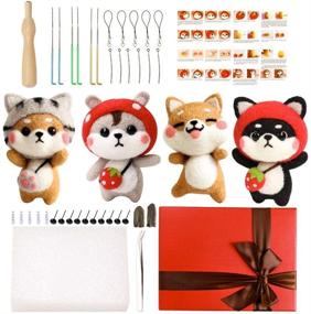 img 4 attached to 🧵 Beginner-friendly Needle Felting Kit with Colorful Needles and Instructions - Perfect for Christmas, Children's Day, and Festive Crafts