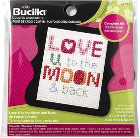 img 1 attached to Bucilla Beginner Stitchery Mini Kit: Love You to the Moon and Back - Counted Cross Stitch