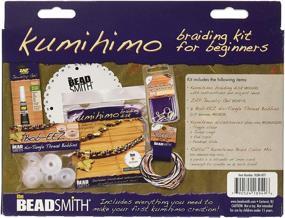 img 1 attached to 🧵 Kumihimo Starter Kit for Beginners with Disk, Adhesive, Bobbins, Findings, and Cord for Braiding Jewelry - Essential Tools for Braiding