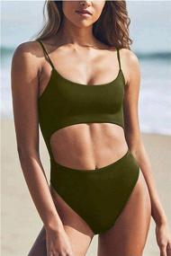 img 1 attached to Meyeeka Swimsuit: Stylish and Adjustable Cheeky Swimwear for Women's Clothing - Swimsuits & Cover Ups Selection