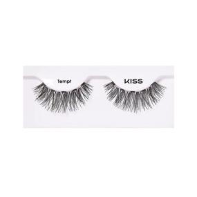 img 2 attached to 👁️ KISS Tempt Magnetic Lashes - 1 Pair of Synthetic False Eyelashes with 5 Double Strength Magnets for Wind-Resistant Wear. Dermatologist Tested and Long-Lasting: Up to 16 Hours of Reusable Glamour!