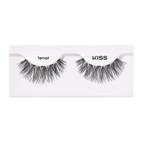 img 1 attached to 👁️ KISS Tempt Magnetic Lashes - 1 Pair of Synthetic False Eyelashes with 5 Double Strength Magnets for Wind-Resistant Wear. Dermatologist Tested and Long-Lasting: Up to 16 Hours of Reusable Glamour!