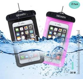 img 2 attached to 📱 Triomph Universal Waterproof Phone Pouch, Waterproof Phone Case, iPhone Dry Bag with Military-Grade Lanyard for iPhone 11, Xs Max, Xr, X, 8, 8 Plus, 7 Plus, 6s Plus, Samsung Galaxy S10, S9+, Note, 6.5" (2 Pack)